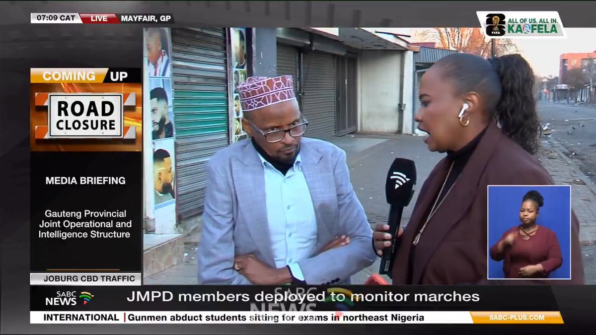 JUNE 30 PROTESTS | The Somali Association of South Africa says most of their nationals in Johannesburg are documented and will continue operating their businesses today despite the demonstrations.