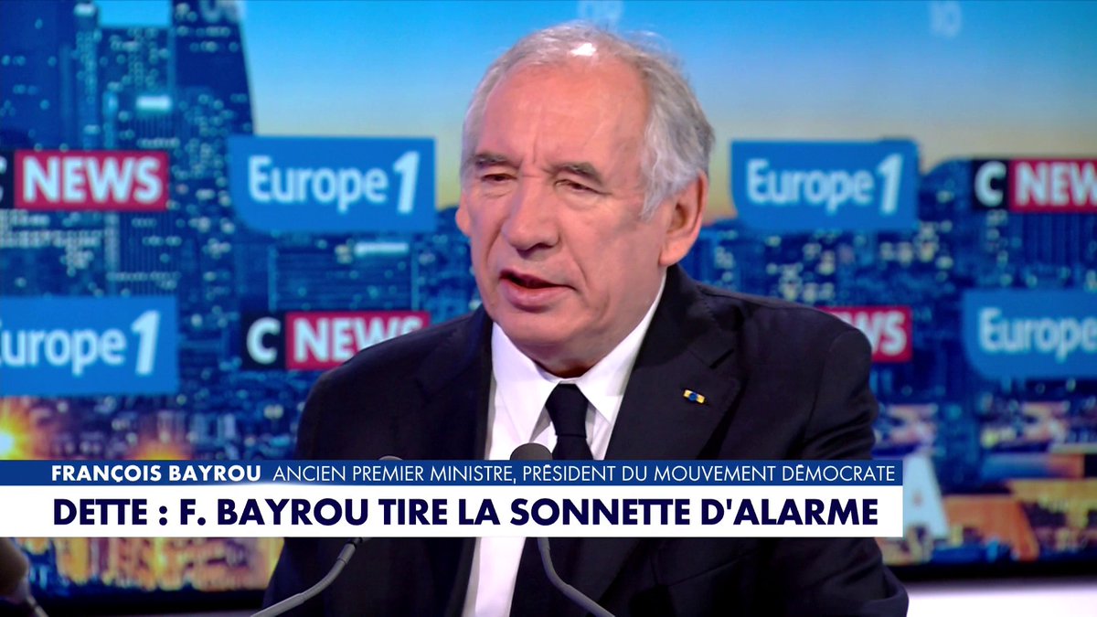 Face à l'endettement abyssal de la France, l'ancien Premier ministre François Bayrou tire la sonnette d'alarme : «On va vers une guerre des générations si on ne fait rien», dans #LaGrandeInterview Toute l'info est à retrouver sur