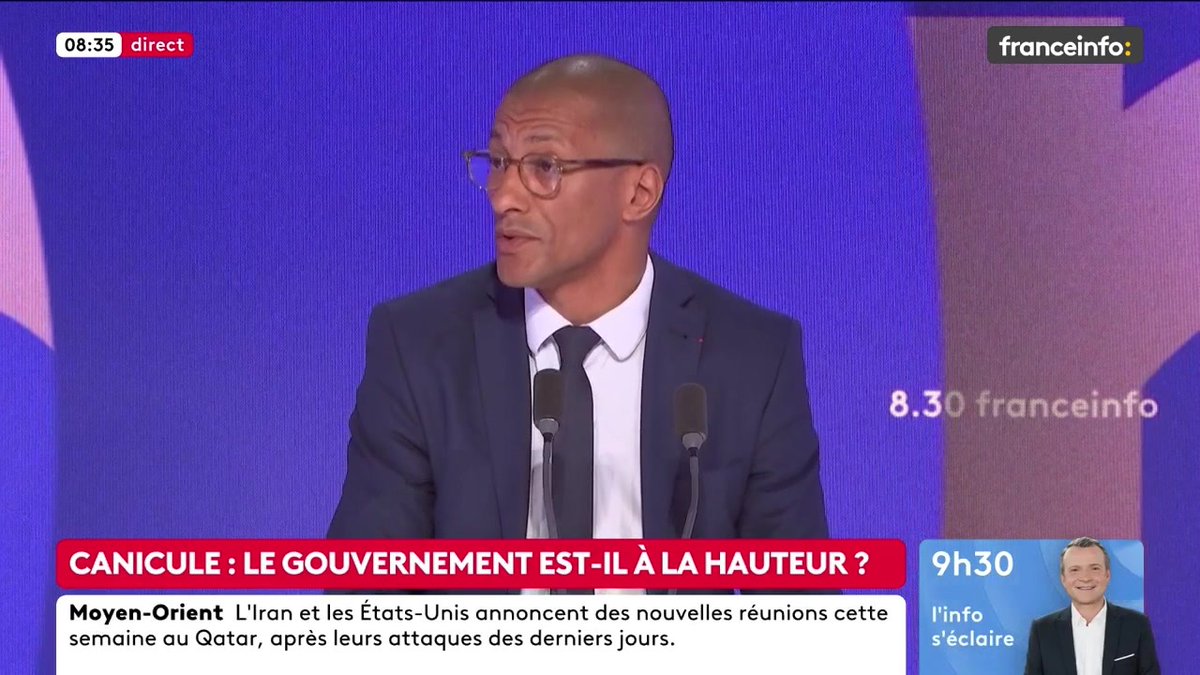 🔴 Canicule : le gouvernement est-il à la hauteur ? ➡️ "On est encore dans une logique d’urbanisme des années 70, qui n’a pas compris qu’aujourd’hui il y a un réchauffement climatique. Le vrai sujet, c’est aussi d’être en capacité de végétaliser", dit Karim Bouamrane