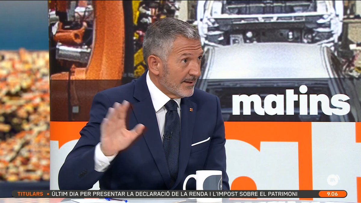 "Hem d'estar defensats: si algun dia ens ve un dron o un míssil, l'hem de poder treure." El conseller d'Empresa i Treball, Miquel Sàmper, aposta per la indústria de defensa com una oportunitat "per generar ocupació de qualitat" #Matins3Cat