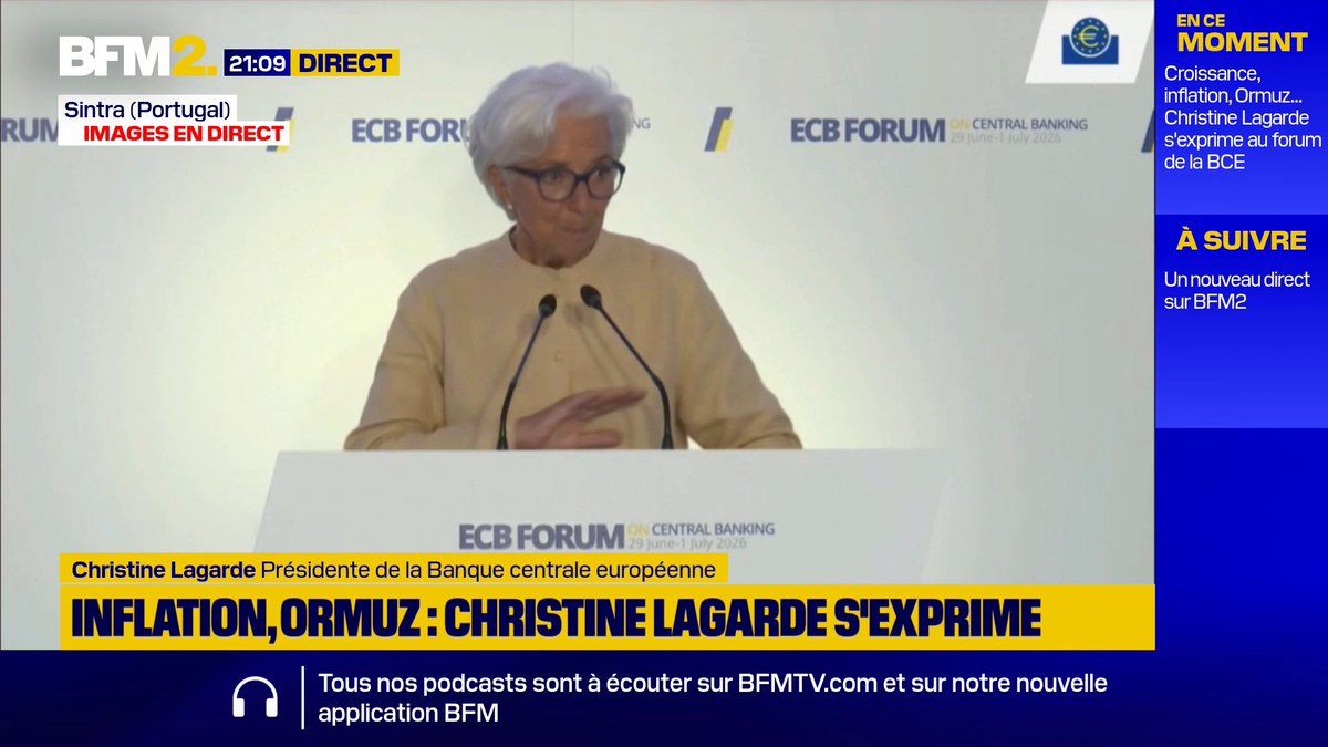 Droits de douane américains : "L'UE n'a pas riposté, (...) privilégiant sa relation stratégique avec les États-Unis à ses propres intêrets commerciaux" déclare Christine Lagarde, présidente de la Banque centrale européenne #BFM2