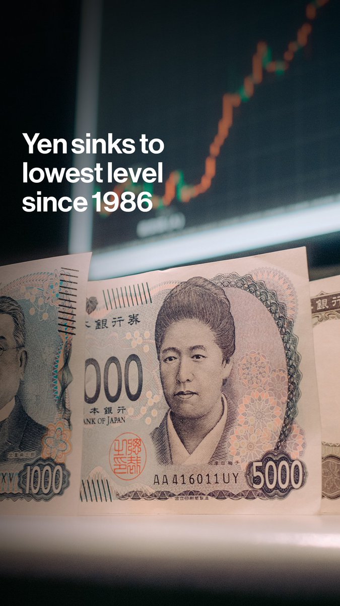 The yen just hit its weakest level against the dollar in four decades. Japan has raised interest rates and spent billions defending its currency. Yet the yen keeps sliding. Mia Glass explains why: