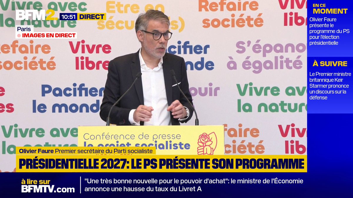💬"Jean-Luc Mélenchon rentre sur un terrain qui est précisement celui de l'extrême droite" Olivier Faure s'oppose à la "Nouvelle France" de Jean-Luc Mélenchon et parle plutôt d'une "France vivante" #BFM2