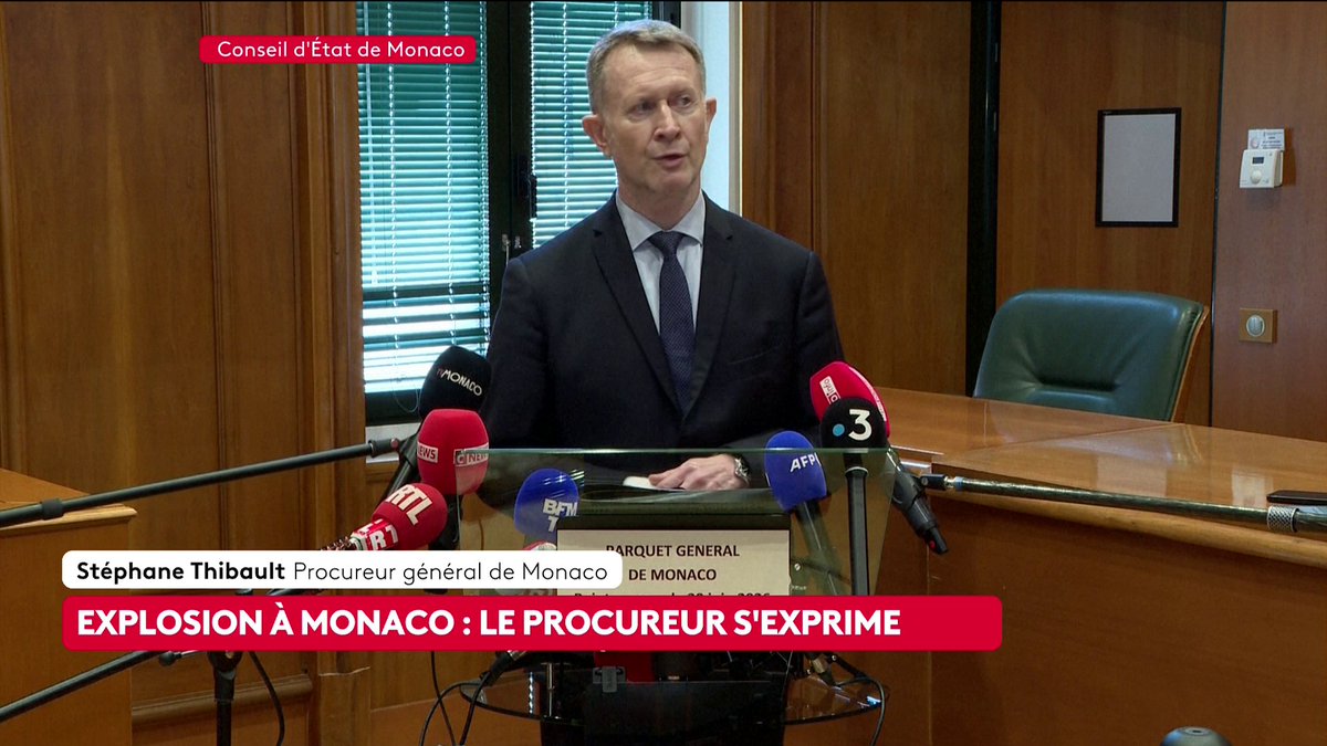 🔴 Explosion à Monaco :"Il ne s'agit pas en l'état des éléments dont je dispose, d'un attentat qualifiable de terroriste." 🗣 Stéphane Thibault, procureur général de Monaco. #canal16