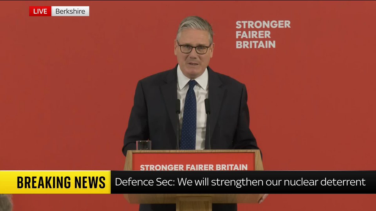 'We're in a more dangerous and volatile world than at any time for decades', Sir Keir Starmer says during his defence investment plan speech. £15bn extra will be spent on defence by "reprioritising spending across government". 📺 Sky 501