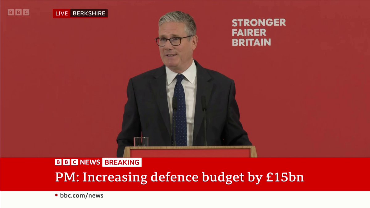 Defence spending will "make the British people safer", Keir Starmer says The prime minister outlines plans to build a "new hybrid Royal Navy" and an army that is "ten times more lethal" Follow live: