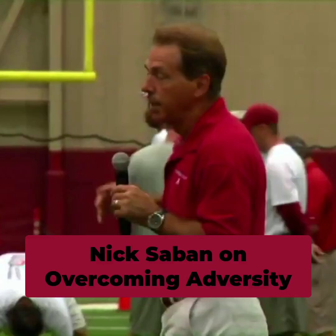 Nick Saban on why adversity isn't the obstacle - it's the requirement. 🎯Most people treat adversity like a detour. Something to avoid. Something to survive until conditions improve. Saban sees it differently. "Life is difficult. This camp will be difficult. But you have to overcome adversity if you're going to have a chance to be successful in your life." Not might have to. Have to. You're going to have to earn it. Listen to his next line. "There can be no great victories in your life unless you can overcome adversity. You can't be a great competitor unless you can overcome adversity." No great victories. 📌That's not a motivational line. That's a law. And here's the part most people miss: "That's mental. It has nothing to do with physical ability." Physical ability is given. Mental toughness is built. And the only way to build it is to go through something hard - and choose not to quit. The adversity isn't in the way. The adversity is the way. You don't find out who you are when things are easy. You find out when they're hard and you keep going anyway. Great victories don't come without great resistance. That's not a coincidence - it's by design.