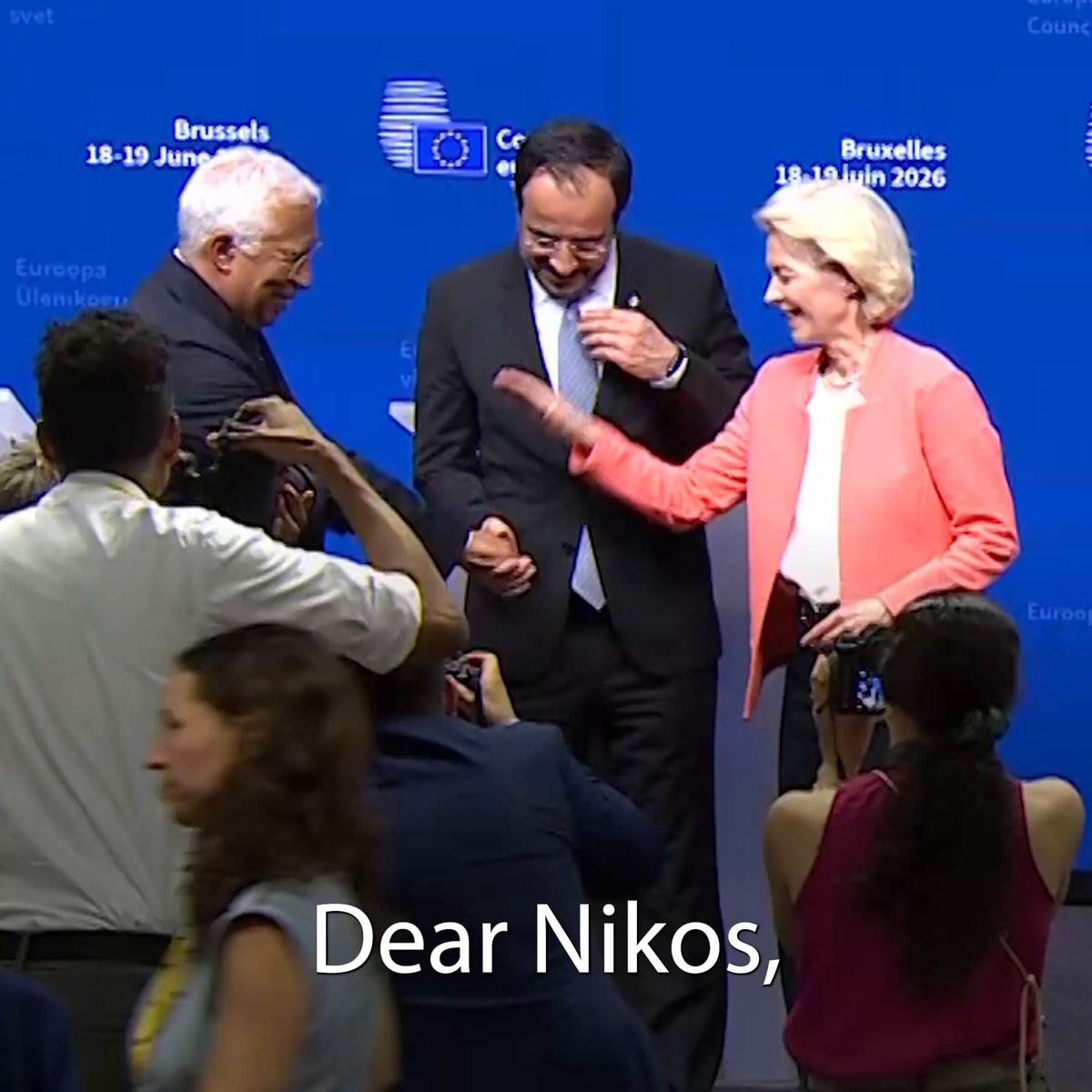 Congratulations and Ευχαριστώ dear Nikos NikosChristodoulides. The Cyprus Presidency of the Council of the EU 2026 presidency was a real success. You drove forward our EU agenda, from competitiveness to enlargement. Abroad, you built bridges with our partners in the Middle East at a crucial moment.