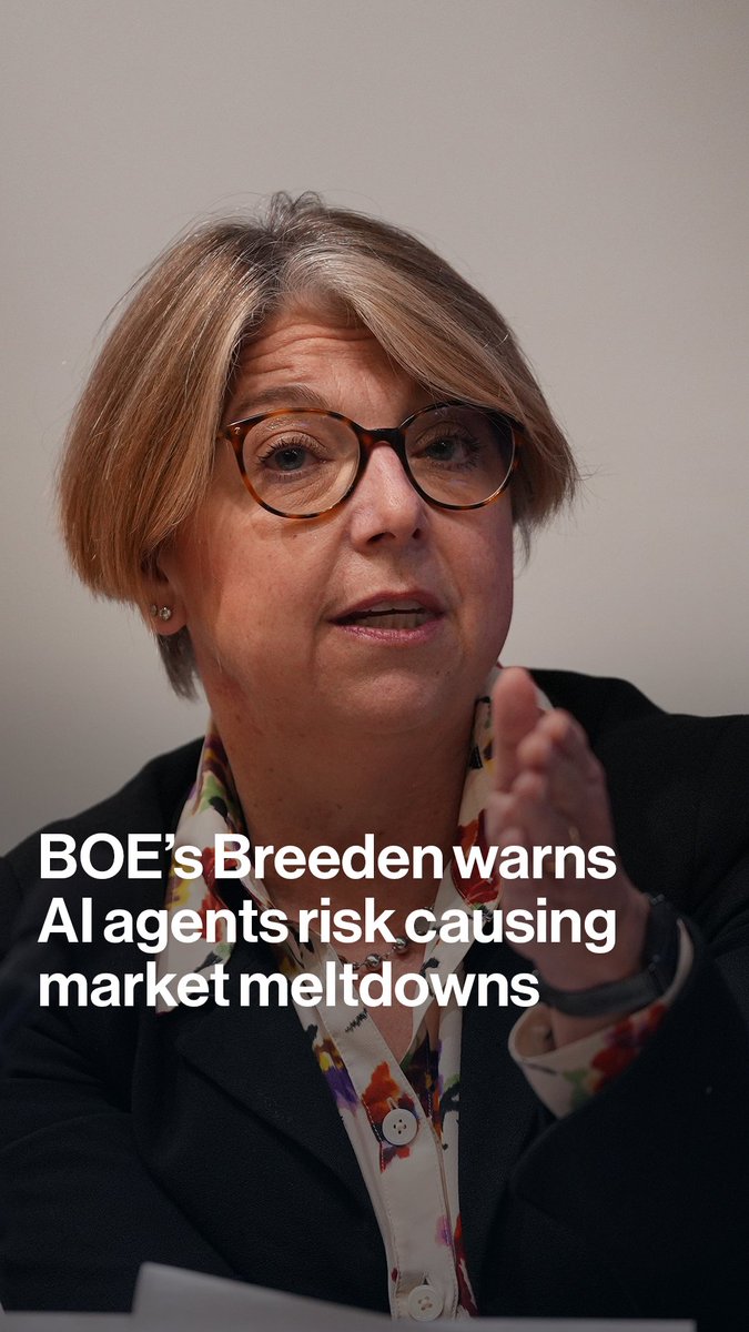 Autonomous AI agents risk causing “market meltdown” and may need tighter regulation, Bank of England Deputy Governor Sarah Breeden warns