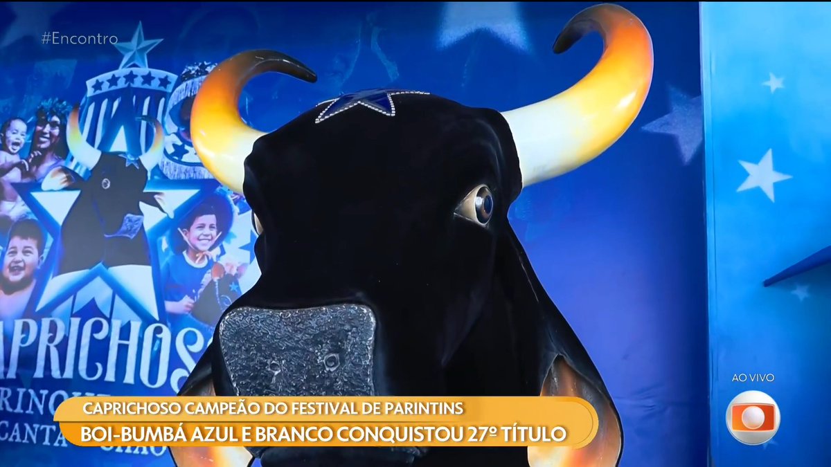 PARABÉNS, BOI CAPRICHOSO, PELA VITÓRIA!!! 💙🏆 o boi-bumbá azul e branco conquistou seu 27º título no Festival de Parintins, fez a festa da galera e emocionou com o tema 'Brinquedo que Canta Seu Chão', meus amores! 🐂✨ #Encontro #TVGlobo