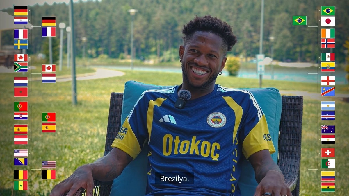 🇧🇷 Fred’in, Brezilya’nın maçı öncesi Dünya Kupası tahminleri. Kupa sürprizlere açık… 😅 #FIFAWorldCup