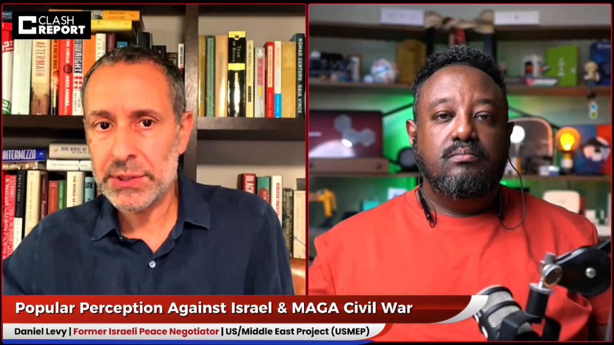 Daniel Levy | Former Israeli Peace Negotiator | US/Middle East Project (US/Middle East Project): Public opinion polling shows dramatic shifts among Democrat voters - swings of 40-50% against Israel. There's a civil war inside MAGA between America first wing vs Israel first wing, more invective exchanged between Republicans themselves than with Democrats. For a while, Israel First seemed to be winning. Now the pendulum has swung back. Tucker Carlson & Mark Levin are going at it publicly. Even the theological foundation - the end times dispensationalism - is being challenged on scriptural grounds. That's the civil war underway. Vance has just put his thumb on the scale. We'll see which side wins.