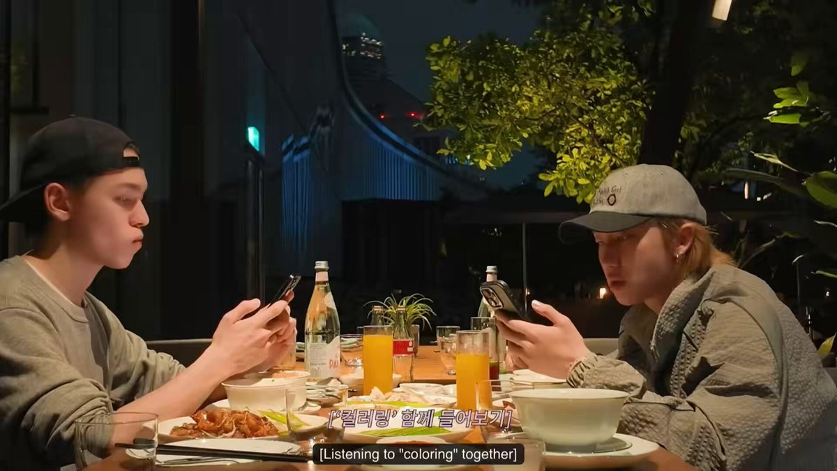 v8 just casually working on coloring during dinner in bangkok 😄