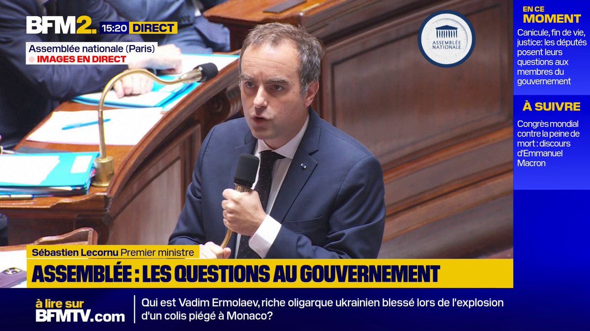 💬"Quelque chose me dit que cette commission d'enquête vous reviendra en boomerang" ➡️Sébastien Lecornu "favorable" à une commission d'enquête parlementaire sur la canicule, proposée par le groupe Écologiste et Social à l'Assemblée #BFM2