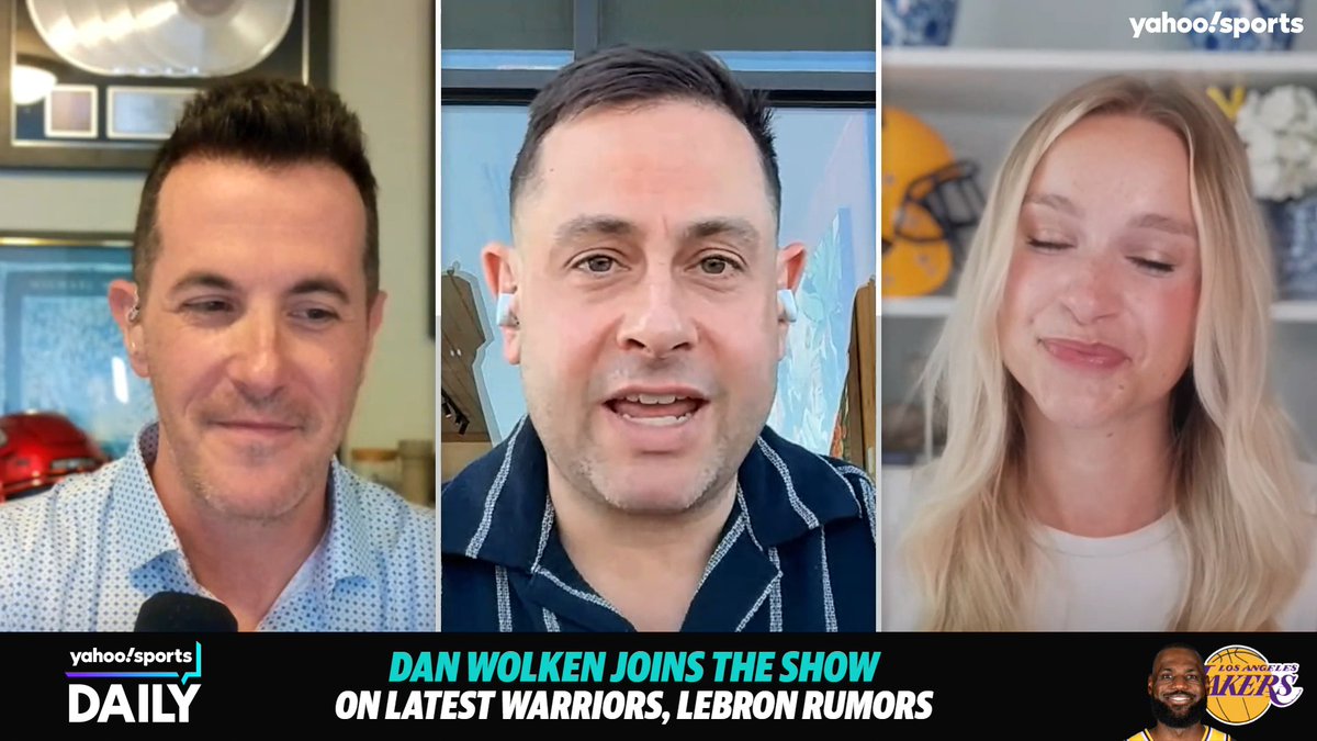 "This team would have no chance of doing anything." 😳 Yahoo Sports' Dan Wolken doesn't think LeBron James and Anthony Davis joining Steph Curry and Draymond Green in Golden State would work 😬 (via Yahoo Sports Daily)