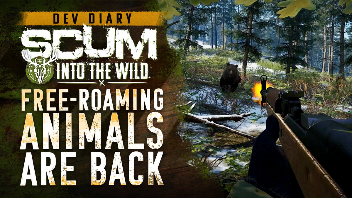 Free-roaming land animals are now live in SCUM 🐻 In this Dev Diary, the team takes a closer look at the rebuilt wildlife system included in the June Into the Wild update Watch how animals now move directly through the world instead of appearing through a hunting minigame🎯