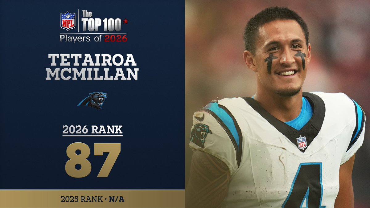 No. 87 on the NFL Top 100 Players of 2026… Carolina Panthers WR Tetairoa McMillan! NFL Films