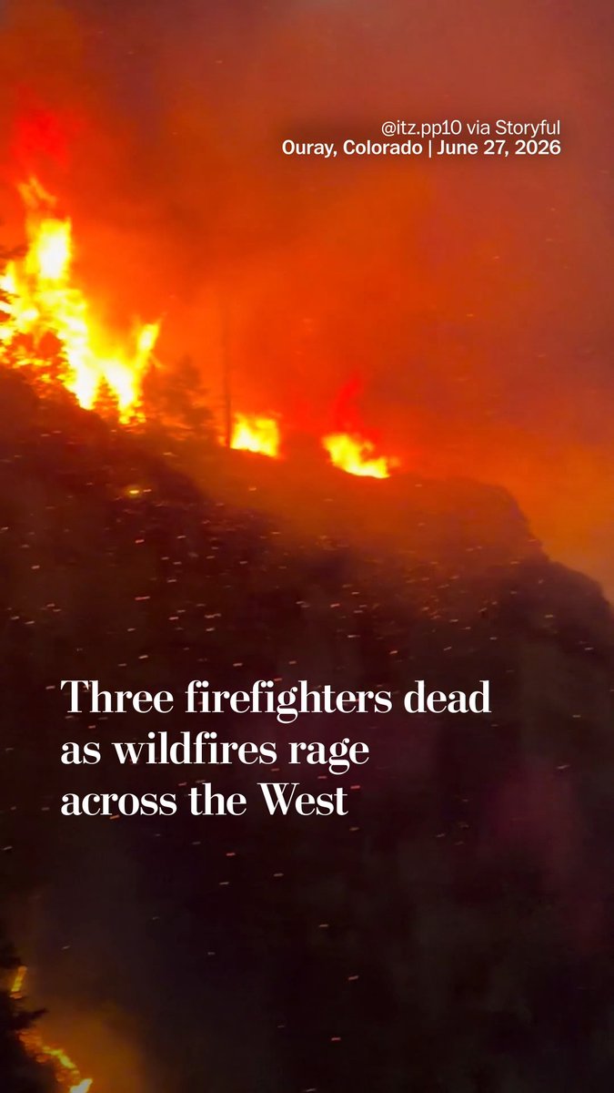 A weekend of dangerous heat, strong winds and a historic drought spurred the explosive growth of scores of wildfires across the West — including a blaze that killed three federal firefighters — with few signs of relief in the days ahead. Read more: