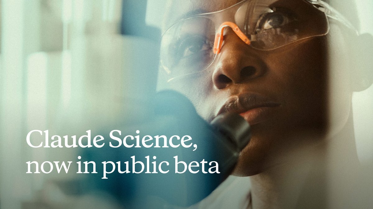 Introducing Claude Science, a new app designed with every stage of research in mind. Artifacts traced to their code, environments managed on demand, and 60+ optional scientific databases that you can connect. Available now in beta.