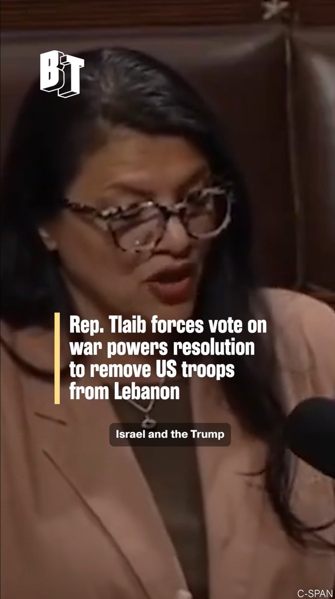Rep. Rashida Tlaib warns the Lebanese government to "wake up" to the Trump administration and Israel rooting for a new Lebanese civil war in order to destabilize the country and prolong the invasion. She warns Beirut: "Don't become another subcontractor for the Israeli occupation." Tlaib is forcing a vote on Tuesday on a War Powers Resolution to withdraw all US troops from Lebanon and end its support for Israel's war on the country.