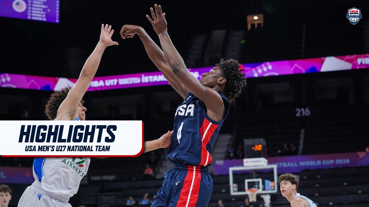 📹 Highlights from the 🇺🇸 #USABMU17's 131-80 victory over 🇮🇹 Italy at the #FIBAU17 World Cup!