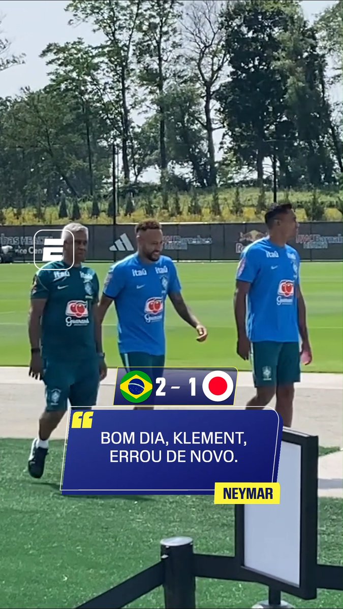 😅🇧🇷 Neymar ironiza Joachim Klement, 'guru' alemão que disse que o Brasil seria eliminado para o Japão na Copa do Mundo: “Bom dia, Klement! Errou de novo, hein?!” 🎥 ESPN Brasil | SportsCenter Brasil