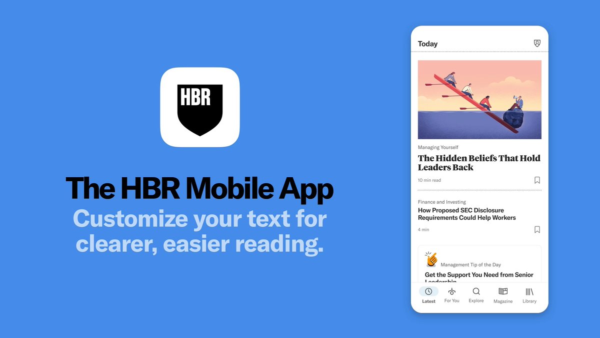 Read with ease in the HBR mobile app using our new Article Text Size Selector, which gives you control over text size for a more comfortable, personalized reading experience. Go to Profile > Display Settings to adjust your preferred text size. Try it now.