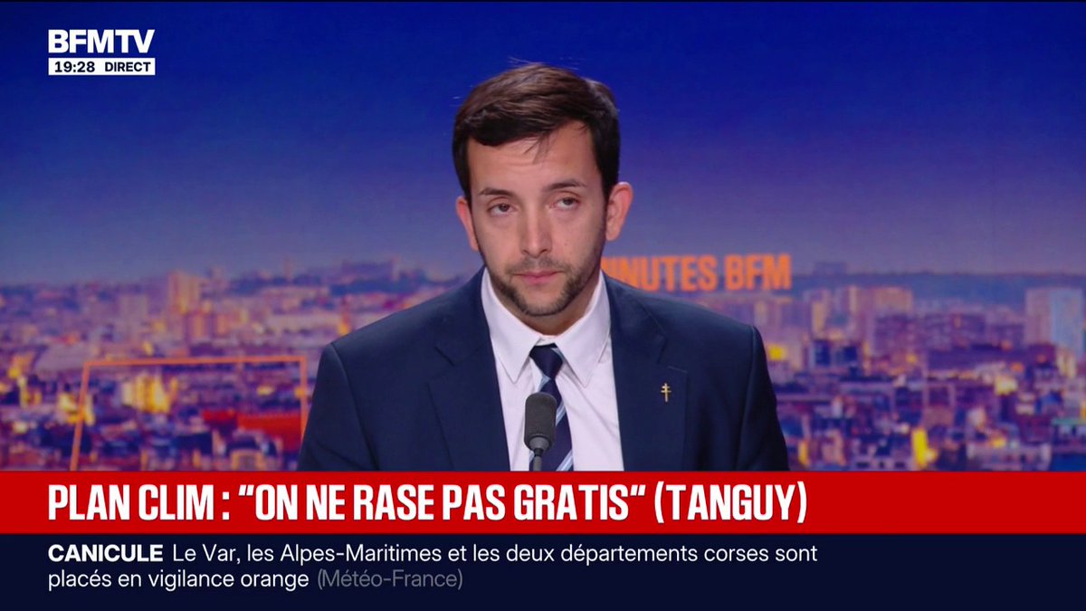 "Plan clim" du RN: "On climatise en priorité les écoles, les crèches, les hôpitaux, les Ehpad en moins de 5 ans", affirme Jean-Philippe Tanguy