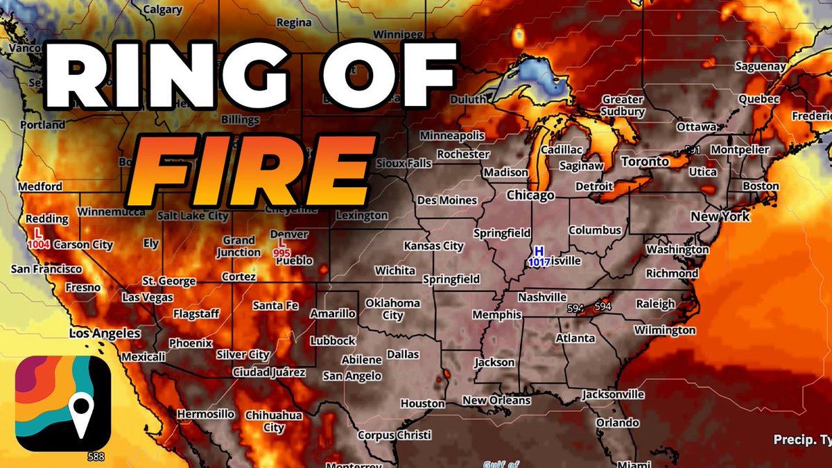 The “ring of fire” pattern is here — we have a heat dome flanked by windy thunderstorms. Special appearance by sweaty corn.
