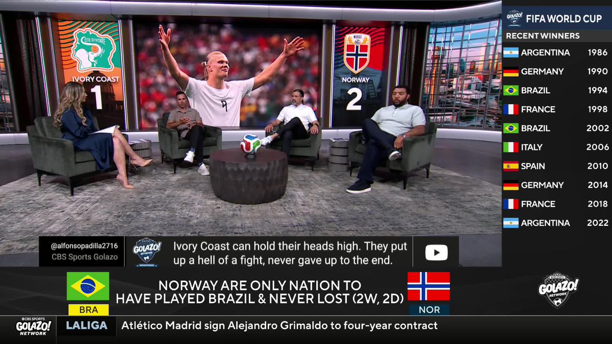"I do think Brazil are slight favorites against Norway, but they're not a better team." Benny Feilhaber with the early look at the mouth-watering Brazil vs. Norway clash 🏆
