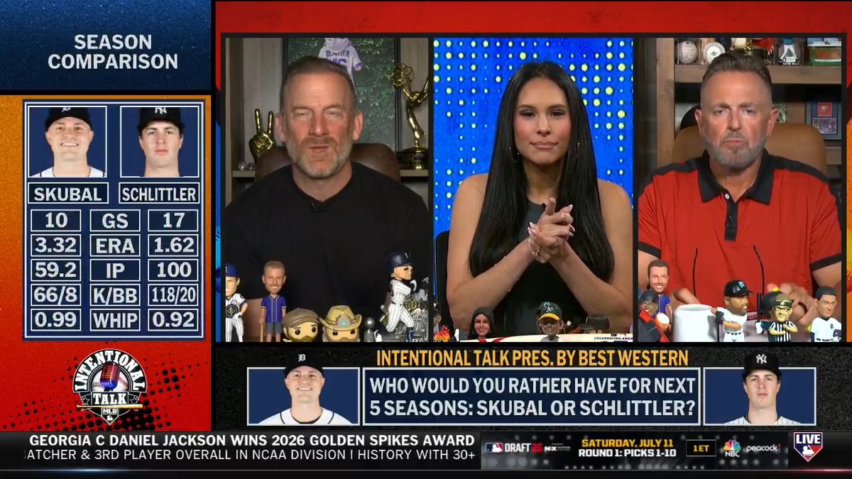 Skubal vs. Schlittler tonight in the Bronx 🍿 Is this a matchup between the reigning AL Cy Young winner and the future winner? Siera Santos | Kevin Millar | RyanDempster