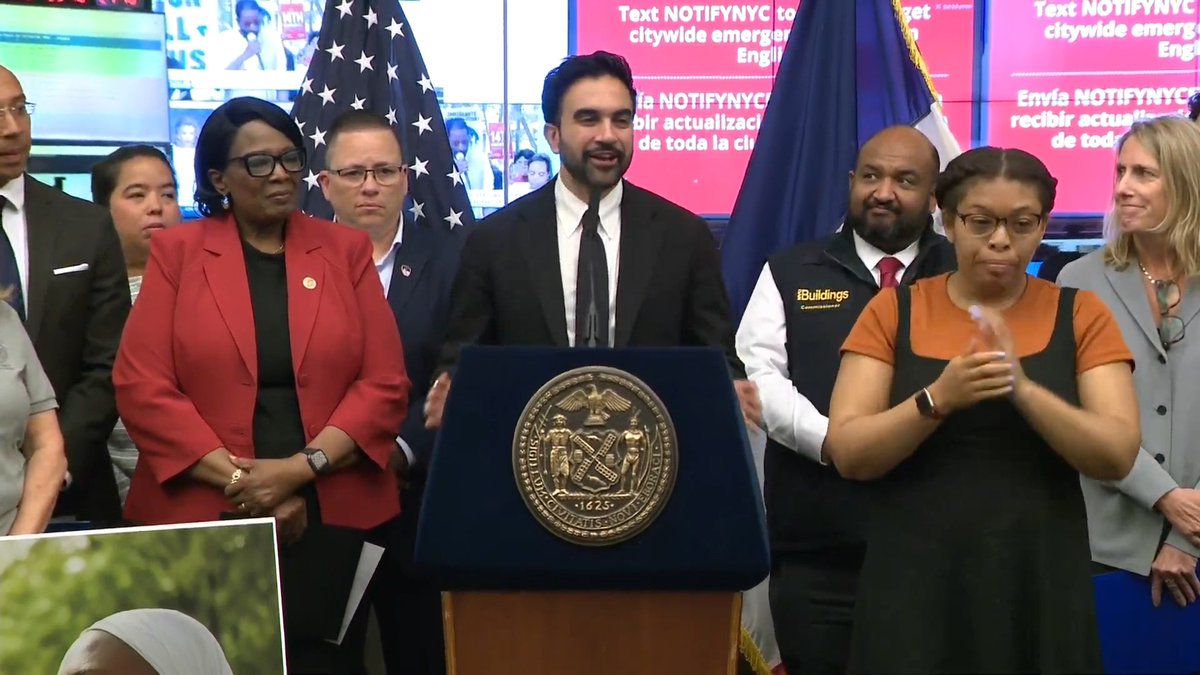 Mayor Mamdani: My recommendation to all New Yorkers is to stay inside and stay cool. And if you happen to be getting married at Madison Square Garden, you will be staying inside and you will be staying cool.