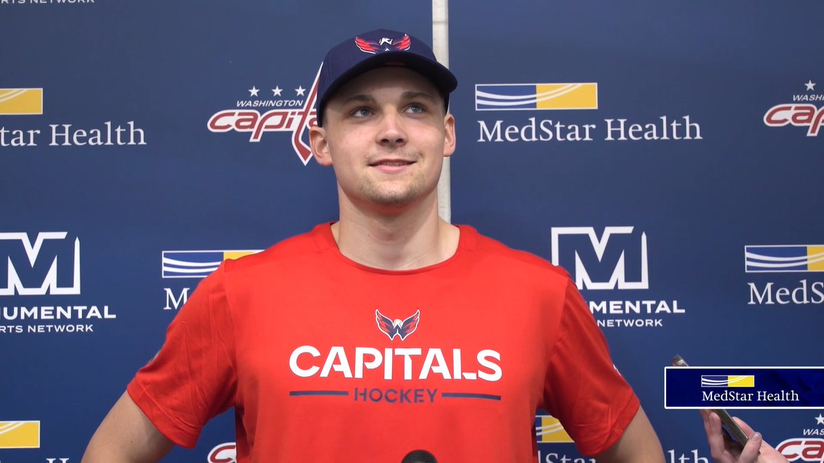 “I couldn’t believe that it’d be possible to be in this organization. I’m honored to be here and having fun.” Oliver Suvanto speaks to the media from his first Development Camp in Washington. #CapsDevCamp