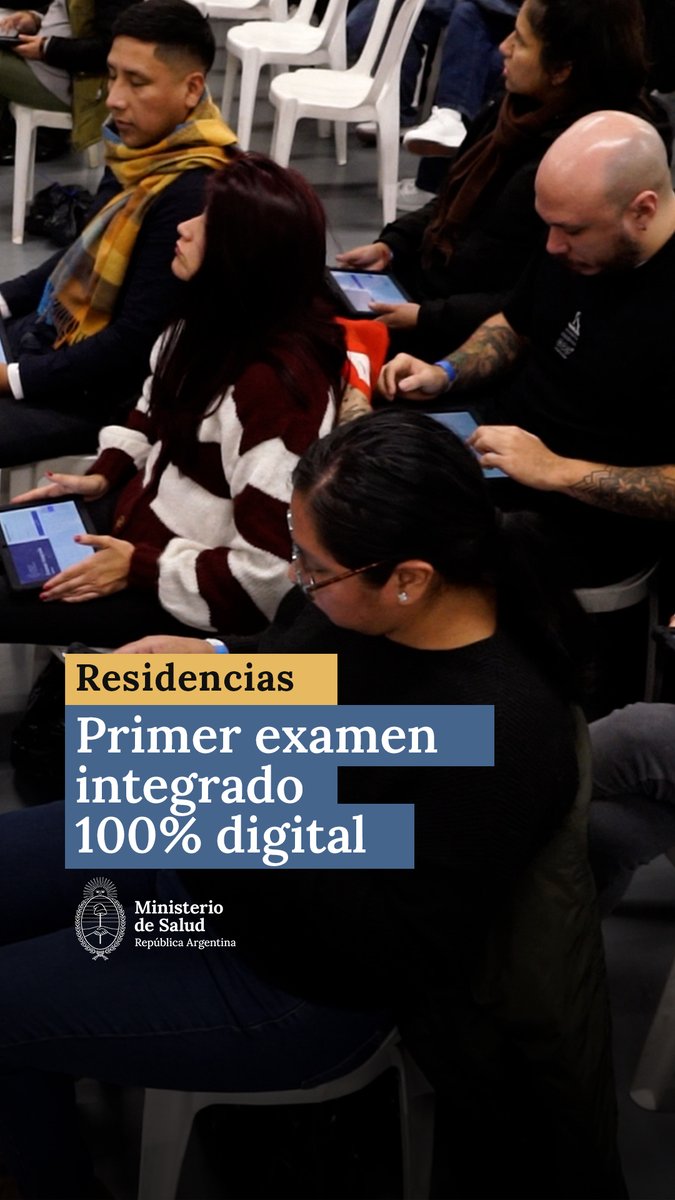 RESIDENCIAS: PRIMER EXAMEN INTEGRADO 100% DIGITAL 668 profesionales de la salud rindieron hoy el Examen Integrado para residencias básicas no médicas y posbásicas, en instituciones nacionales y adheridas. Para cada uno de ellos, este examen representa un paso importante en su carrera: la posibilidad de seguir formándose y prepararse para cuidar mejor a las personas. La evaluación se realizó por primera vez en formato 100% digital y presencial, con mecanismos para garantizar la seguridad y transparencia: tablets individuales, registro criptográfico y monitoreo de la actividad. Para rendir, los postulantes ingresaron al aula solo con su DNI vigente, sin dispositivos electrónicos ni elementos de escritura. Con este nuevo sistema, ordenamos el ingreso a residencias nacionales y de instituciones adheridas, unificamos criterios de evaluación y fortalecemos un proceso basado en el mérito, la transparencia y con reglas claras. Formar de la mejor manera a los equipos de salud para cuidar mejor a los argentinos.