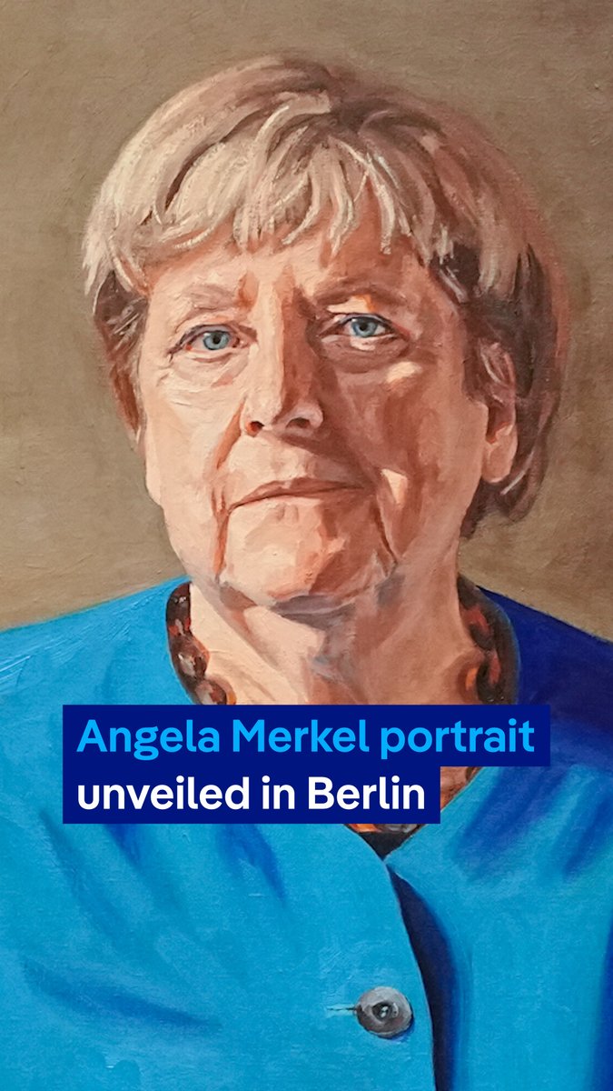 A portrait of Angela Merkel, Germany's first and so far only female chancellor, has gone on display in Berlin. Merkel unveiled the artwork alongside Jérémie Queyra, the German-French artist who painted it.