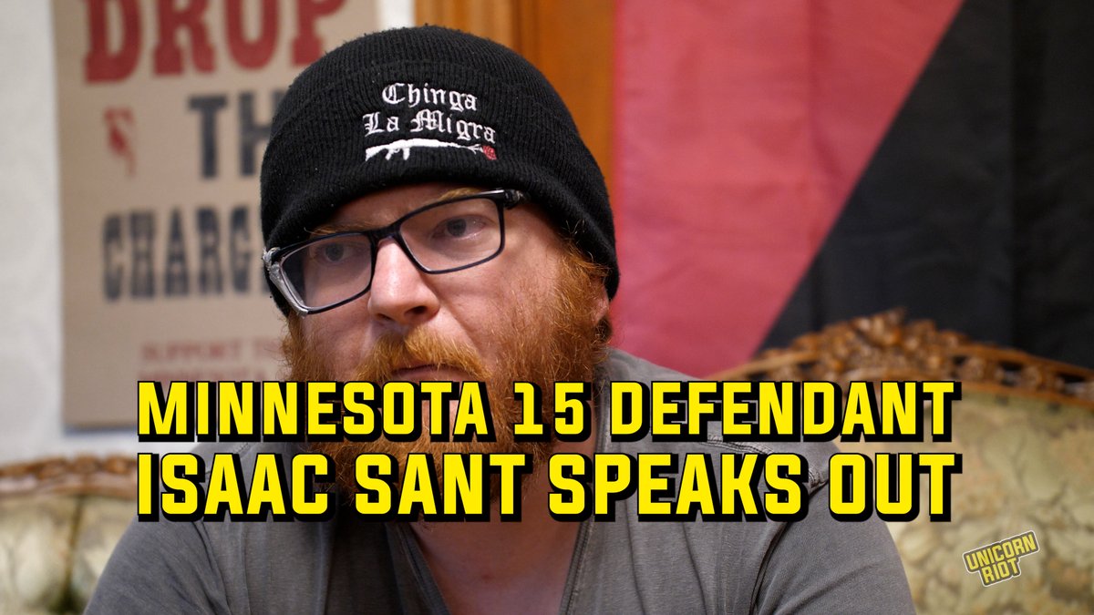 NEW: Minnesota 15 Defendant Isaac Sant Speaks Out Healthcare worker and activist Isaac Sant is one of 15 people in Minnesota who were recently federally indicted on felony conspiracy charges for their community activism during ICE's deadly Operation Metro Surge immigration enforcement. "It's about quelling dissent in Minneapolis. And it's about coming after the movement that rose up against ICE during Metro Surge in December and January," Sant told Unicorn Riot during an interview. Seeking to further criminalize legal observing and protesting, the federal indictment accused the defendants of opposing the authority of the government and impeding their federal operations by posting opinions to Facebook, being present at protests, attending meetings where direct actions were spoken upon, and wearing certain clothes. The indictment calls many of the defendants “anarchists” and “antifascists,” both descriptors newly named as “terror groups” in the latest White House counterterrorism strategy. These charges are a continuation of Trump’s vindictive domestic policies against the left as he directs federal agencies to go after political opponents using NSPM-7 and his executive order designating antifa as a domestic terrorist organization. "This is a naked attempt to silence our voices, to squash dissent and to have a chilling effect on organizing here in the Twin Cities. And I'm here to tell you, it's not going to work. People in the community here are smart. They're resilient. They have an indomitable will. And I have every faith that they're going to keep fighting," said Sant. "This is an attempt by the government to drive a wedge in between good protesters and bad protesters, and try to shave off the radical flank of the movement and paint us like we're different from everybody else. But we're not. There's nothing that we're accused of doing that hundreds of thousands of people here in Twin Cities didn't do when these jack booted thugs were kicking in our doors and kidnapping our immigrant neighbors." Read the full indictment and more on the case at our website, link in bio.