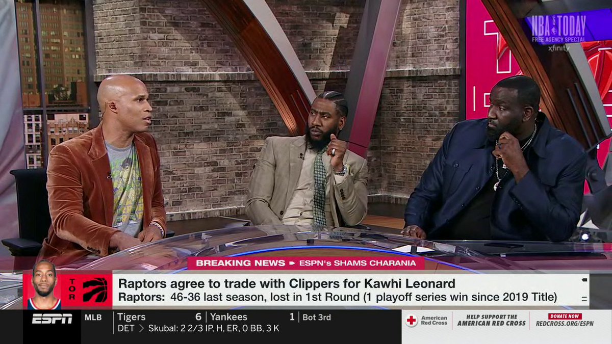 "I would not call them a contender for an NBA championship. I think that they're a contender in the East from what we see on paper right now." —Richard Jefferson on the Raptors following acquiring Kawhi Leonard 🏀
