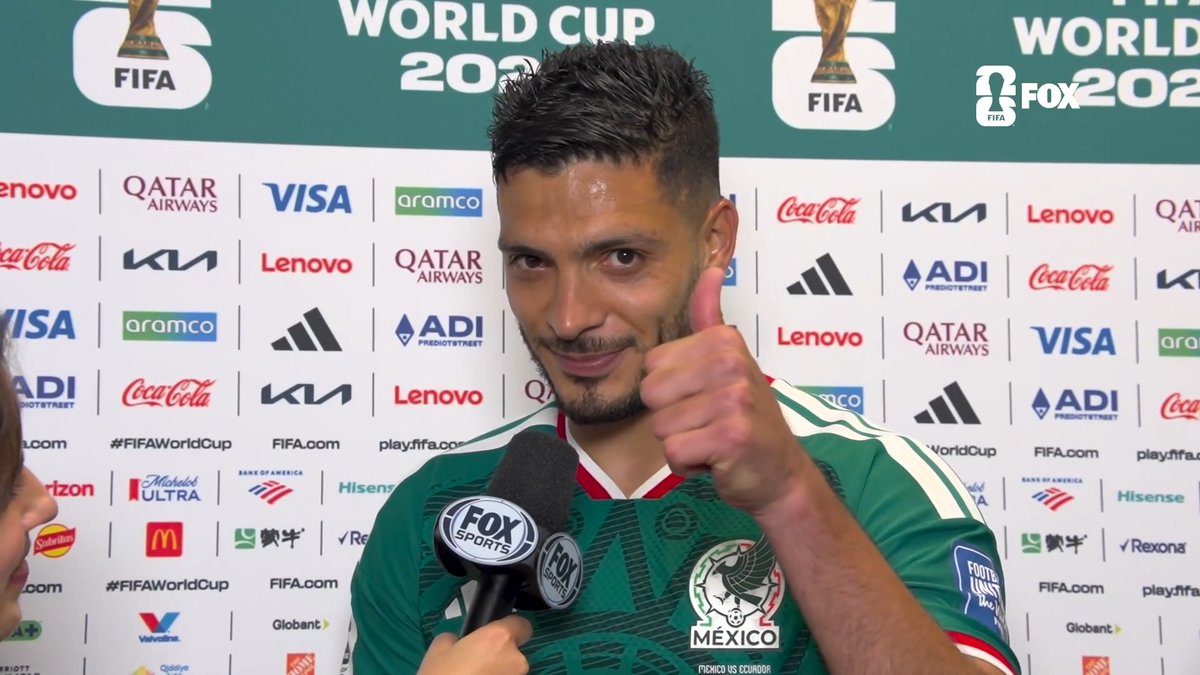 Raúl Jiménez spoke with Natalie Gedra postgame about his second-ever FIFA World Cup goal and Mexico advancing to the Round of 16 🇲🇽