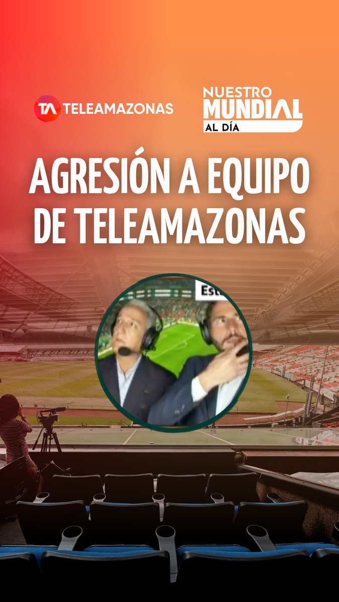 #NMAD | 🚨 Momentos de tensión tras el México 🇲🇽 vs. Ecuador 🇪🇨. Durante una transmisión en vivo de Teleamazonas, un grupo de aficionados mexicanos lanzó vasos hacia el equipo periodístico mientras realizaba la cobertura desde la zona de prensa del estadio Azteca.