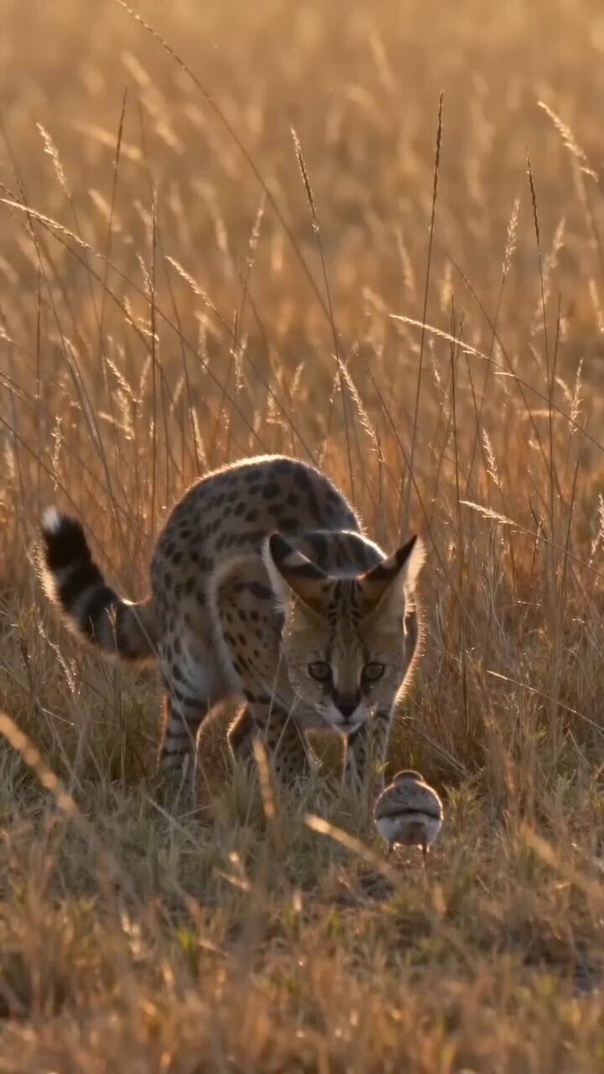 🐾 The Serval's Three-Meter Leap This cat catches birds in mid-air