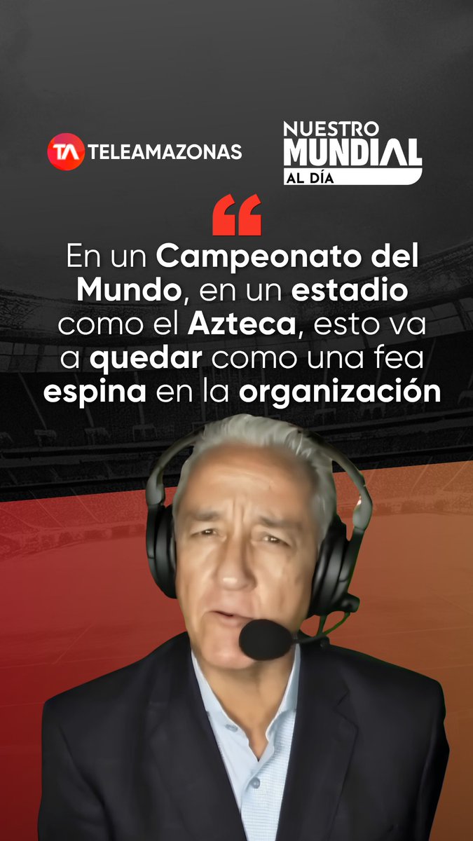 #NMAD | "Una situación extraña en un campeonato mundial". Así reaccionó Alfonso Laso tras el incidente en el que un vaso fue lanzado contra el equipo periodístico de Teleamazonas durante una transmisión en vivo. #NuestroMundialAlDía #Teleamazonas #NuestroMundial