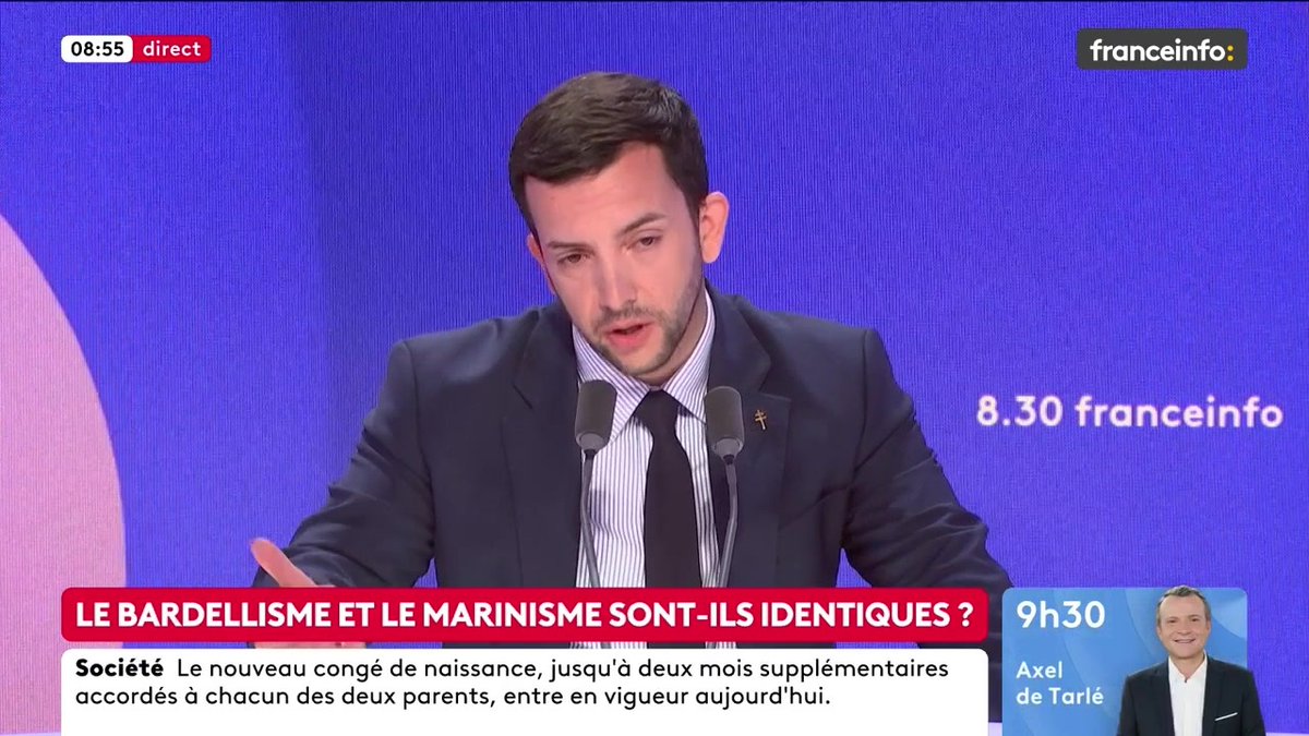 🔴 "Si J. Bardella est candidat, il aura son propre programme et sa vision des choses"➡️ "Louis Aliot a parfaitement raison. D’ailleurs M. Le Pen l’a dit : […] le candidat, si c’était Jordan, aurait sa propre marge de manœuvre, sa propre identité", dit Jean-Philippe Tanguy