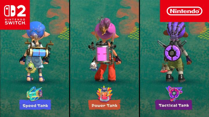 There are three ink tanks to choose from in #SplatoonRaiders, each with their own gadgets. Swap between them according to your need, or just stick with your favourite!