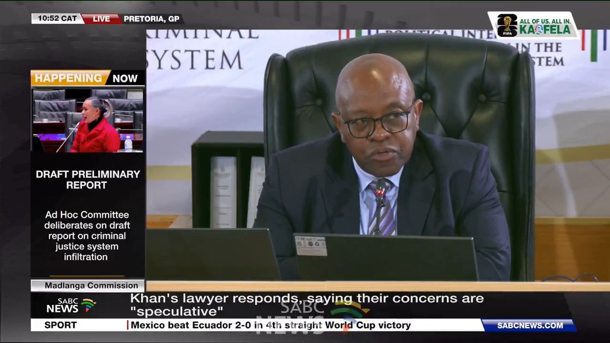 MADLANGA COMMISSION | Justice Madlanga warns Advocate Khan never to make statements to the media that could impugn or question the integrity of the commission.