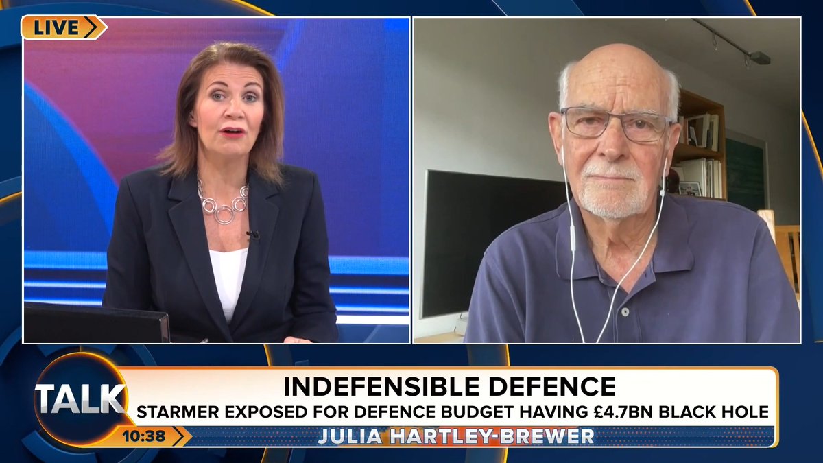 🚨"This government is systematically betraying this country ... If someone attacks us we will be found with our PANTS DOWN" Trevor Kavanagh says Labour's underfunding of defence is so bad the UK might have to rely on Ukraine to bail Britain out. "A LAUGHING stock on the world stage" Julia Hartley-Brewer