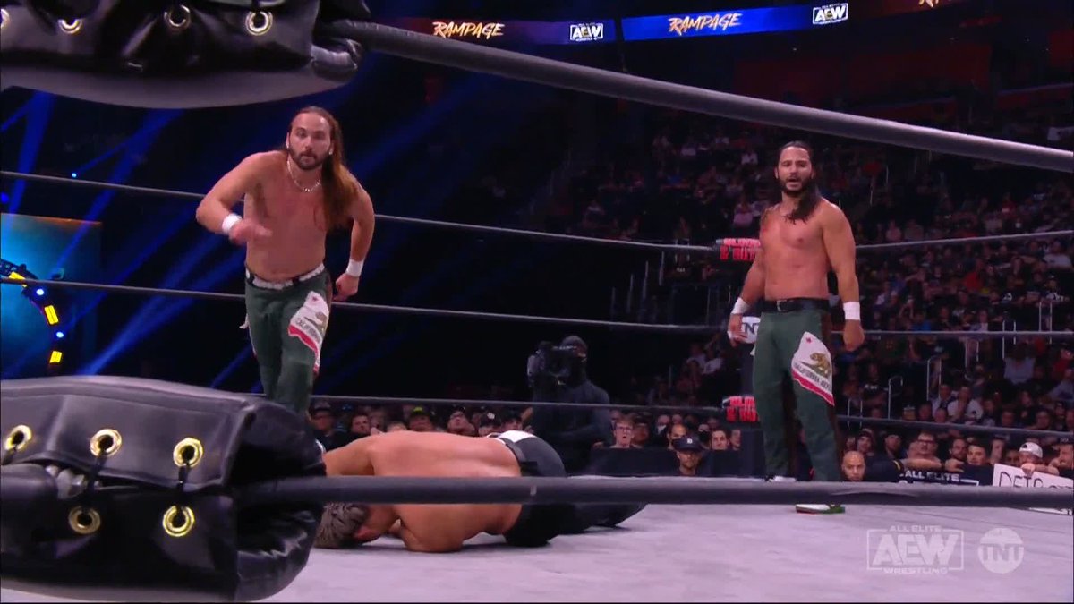 4 years ago today on Rampage, Young Bucks defeated Bishamon after a Double Springboard Meltzer Driver! Great usage of the two rings by Nick Jackson here.