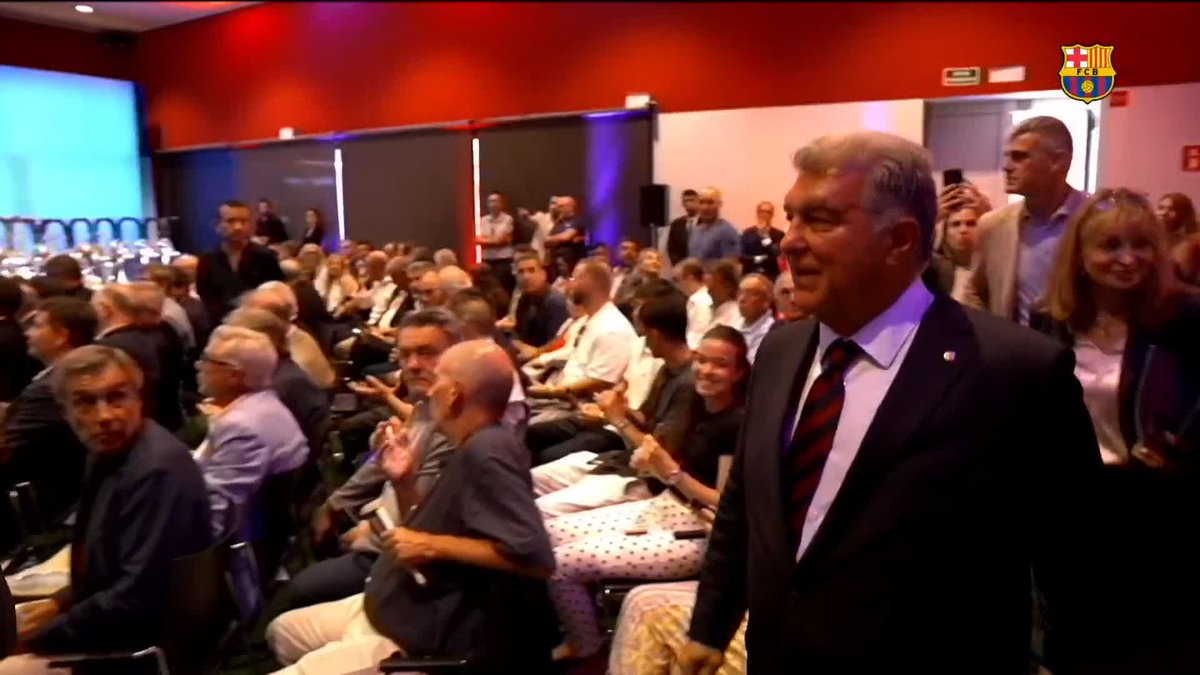 President Joan Laporta arrives at the Auditori 1899 for his inauguration ceremony.