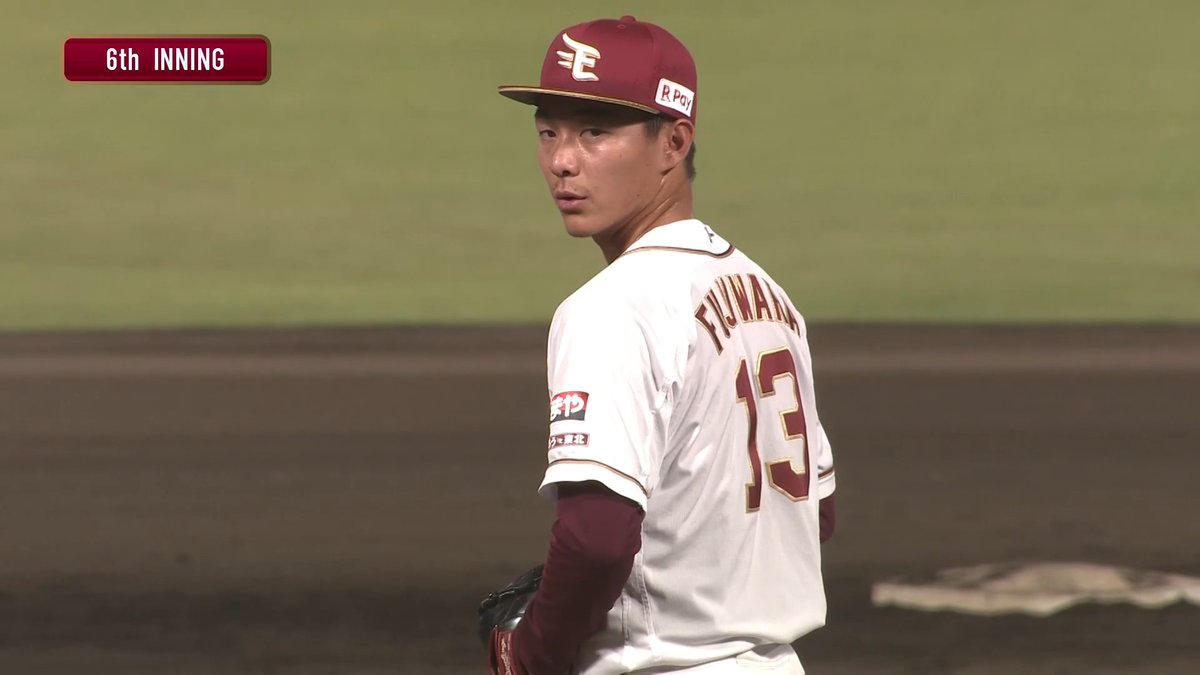 【7回表:E 0-5 M 】 #藤原聡大 選手は6回途中からマウンドへ。 ピンチの場面を切り抜ける! #RakutenEagles #強鷲革新