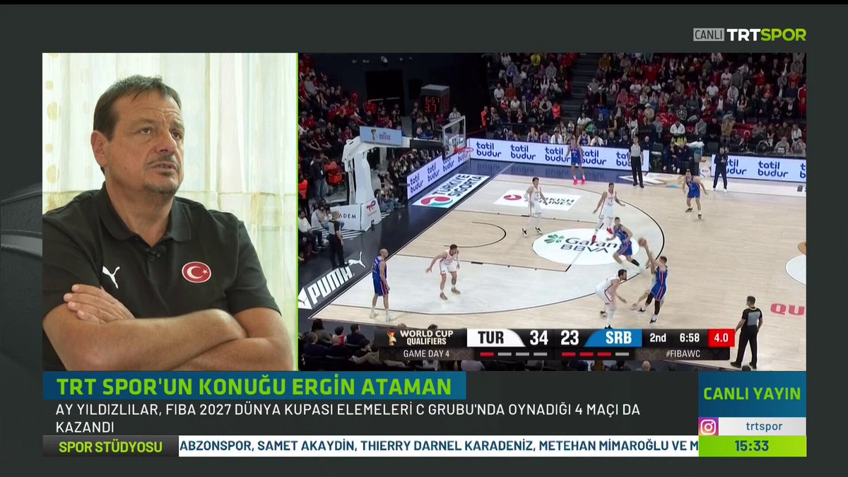 🗣 "Larkin bu sene çok sakatlık geçirdi. Tarık pencere maçlarında çok iyiydi." 🗣 "Biz şu anda Tarık ile devam ediyoruz. Beklentimiz yerli statüsünde oynaması." 🎙 A Milli Erkek Basketbol Takımımızın Başantrenörü Ergin Ataman, Ejder Yasin Turhan’ın sorularını yanıtladı.