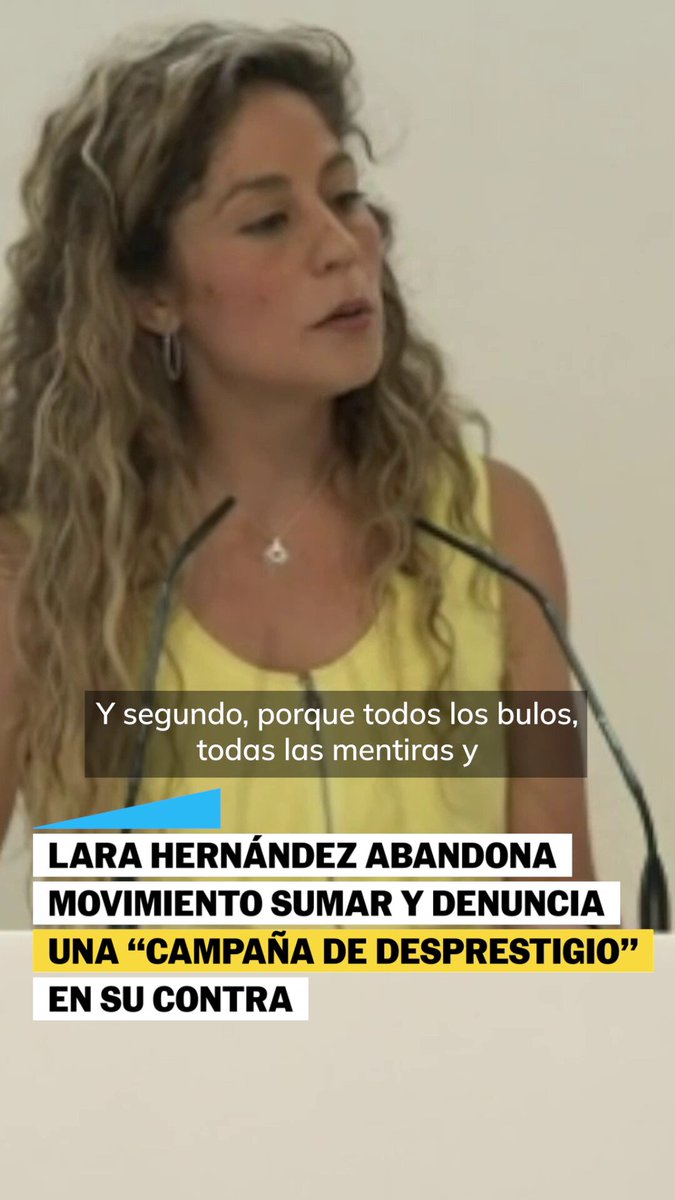 📹 Lara Hernández abandona Movimiento Sumar: "Lo he pasado muy mal, mi familia y yo misma. La campaña de desprestigio ha sido brutal"